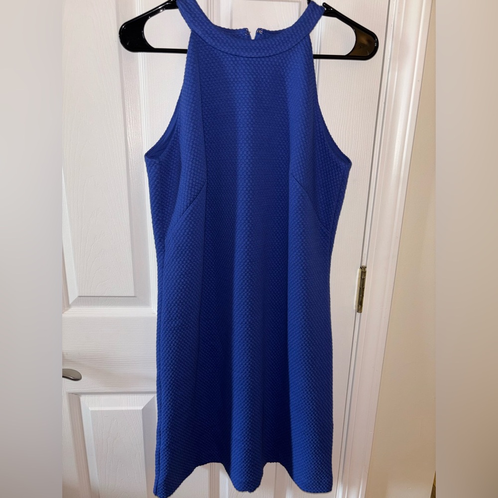 Ann Taylor petite patterned weave dress with high shoulder style 8P